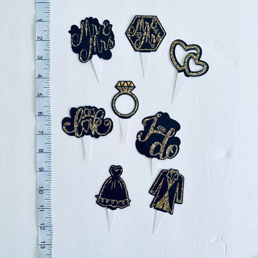 Wedding Ring Engagement Cupcake Toppers